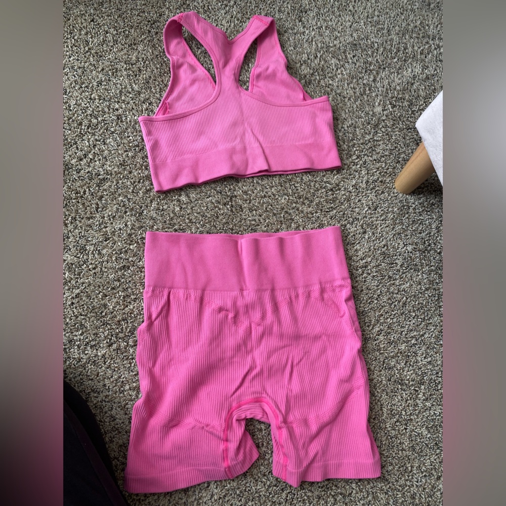 Pink Ribbed Two-Piece Set - Picture 2 of 2